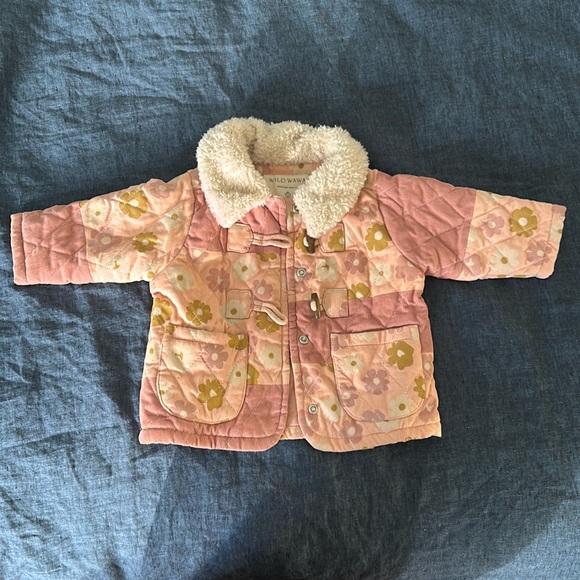 Wild Wawa Quilted jacket 12-18 months Rylee + Cru and Quincy Mae style - Picture 1 of 5